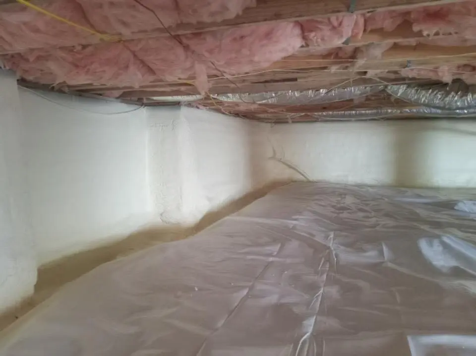 Crawl space encapsulation with closed-cell spray foam for Storm Damage Roof Repair in Piedmont